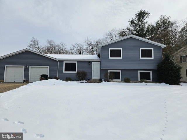 tri-level home with a garage