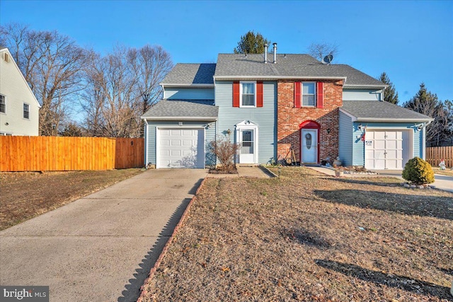 view of front of home with a garage