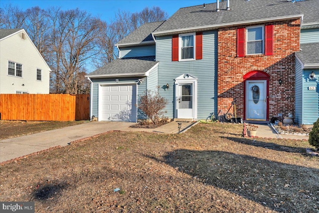 view of front of house with a garage