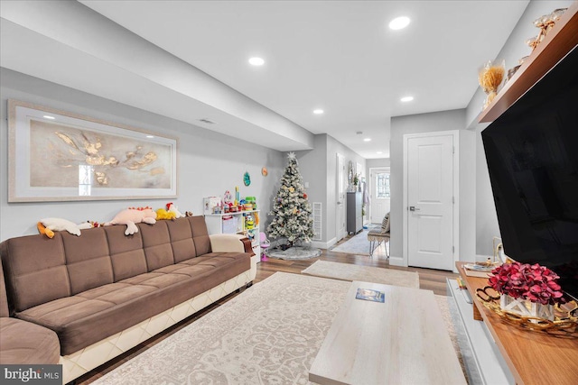 living room featuring light hardwood / wood-style floors