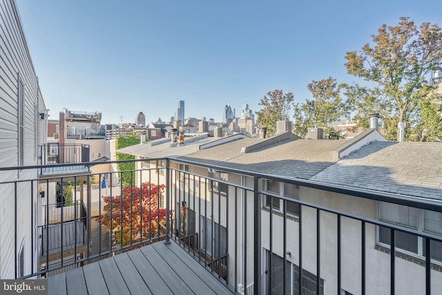 balcony with central AC unit