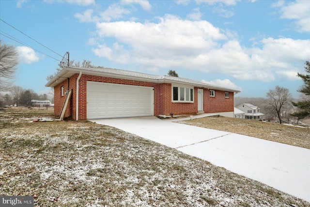 single story home with a garage