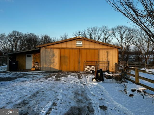 view of snow covered structure