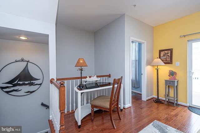 office space featuring hardwood / wood-style flooring