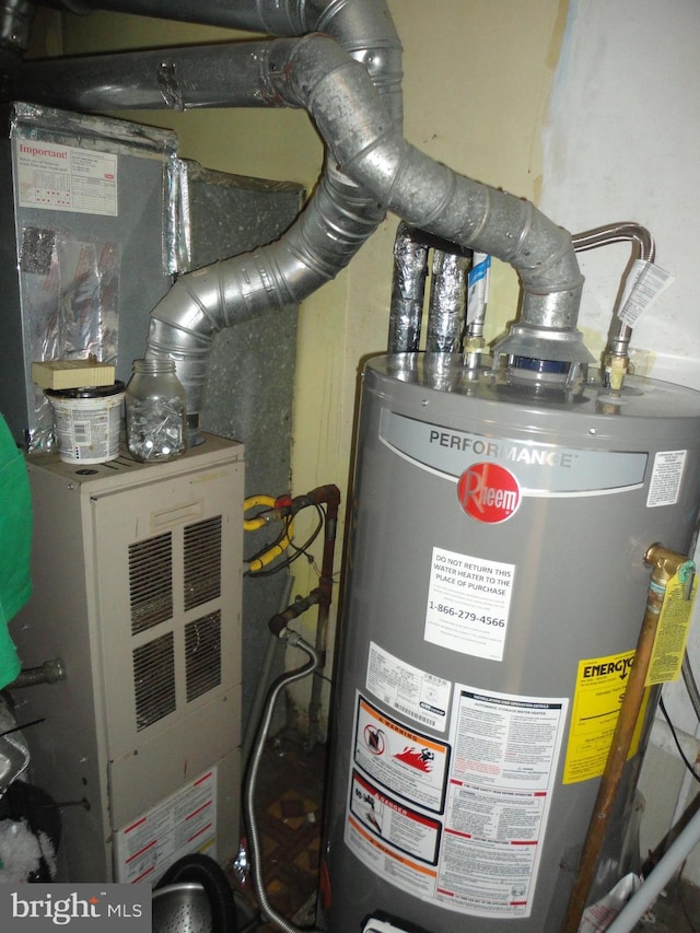 utilities featuring gas water heater