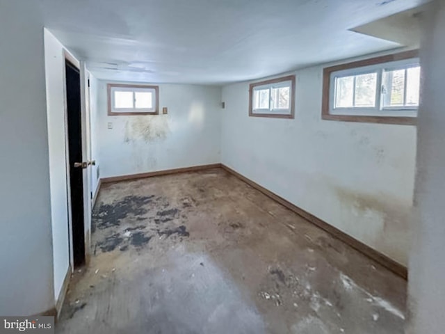 basement with plenty of natural light