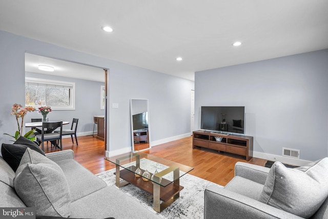 living room featuring hardwood / wood-style floors