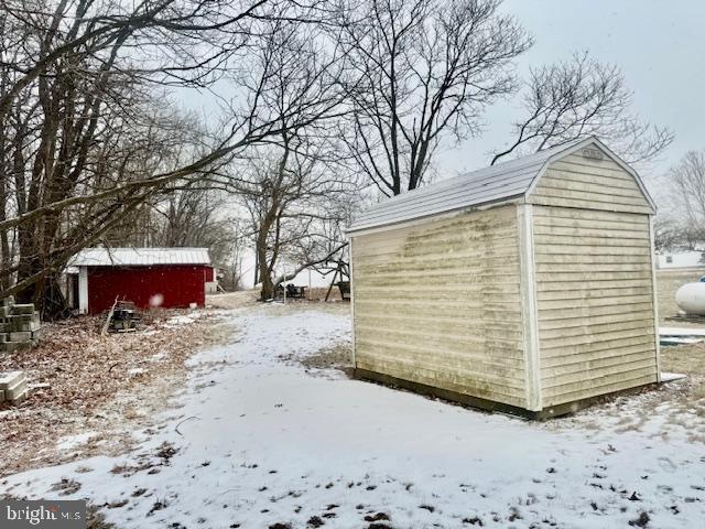 view of snow covered structure