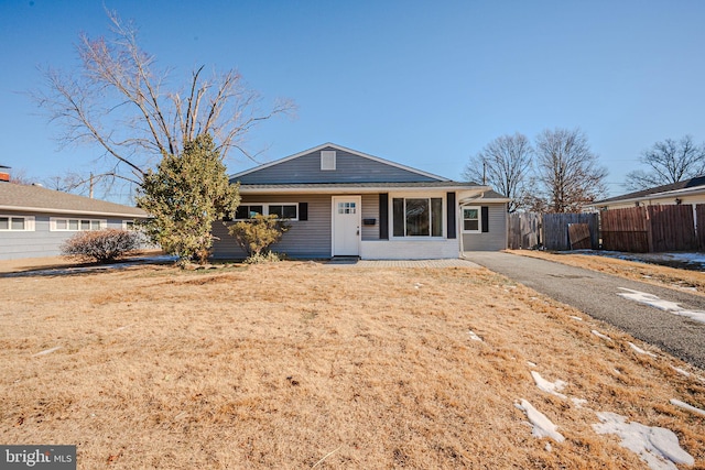 view of single story home