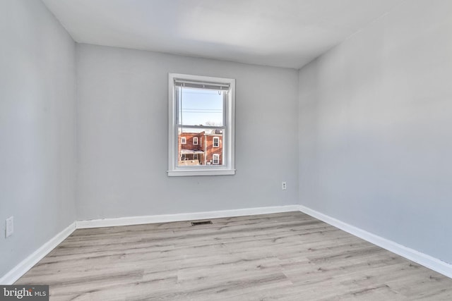 empty room featuring light wood-type flooring