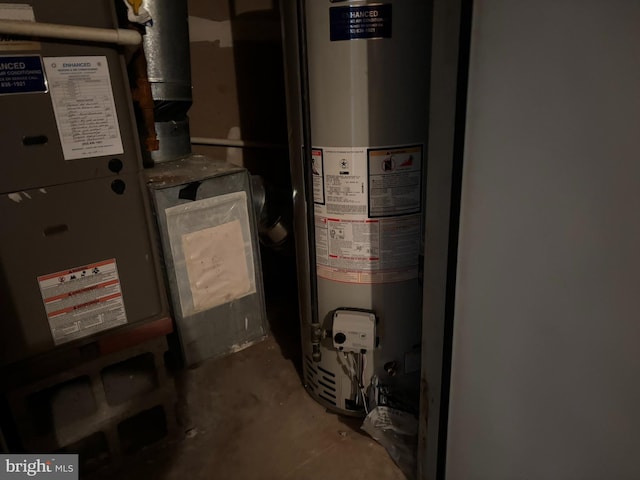 utilities featuring gas water heater