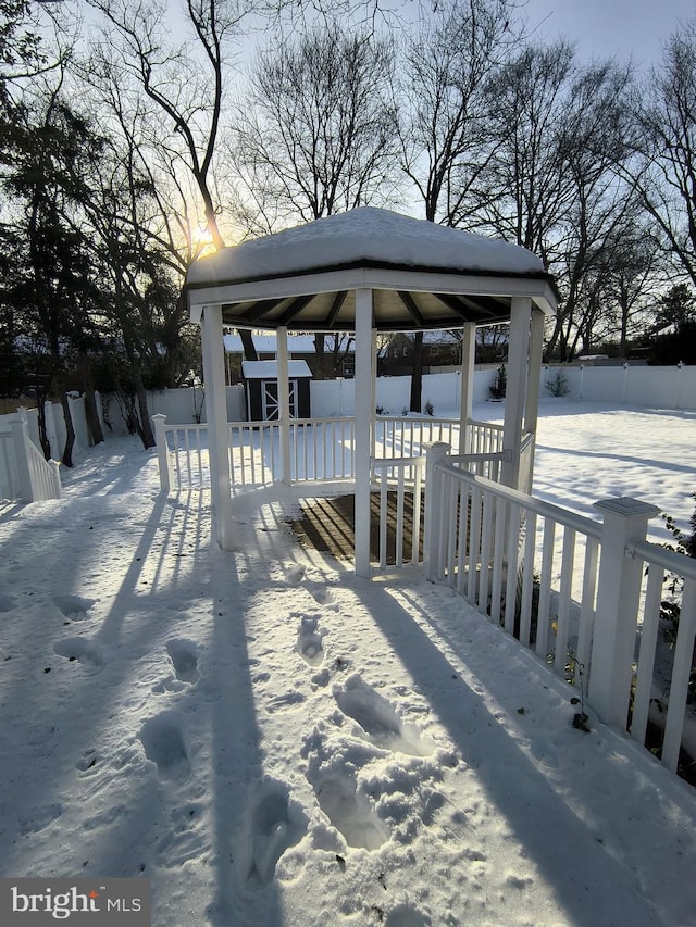 exterior space with a gazebo