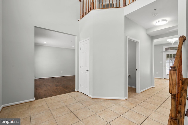 interior space featuring light tile patterned floors