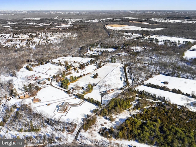 view of snowy aerial view