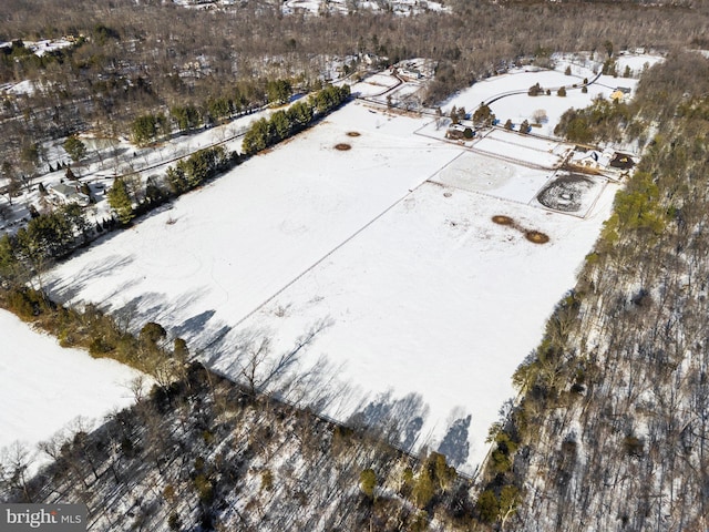 view of snowy aerial view