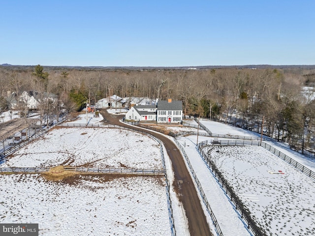 view of snowy aerial view