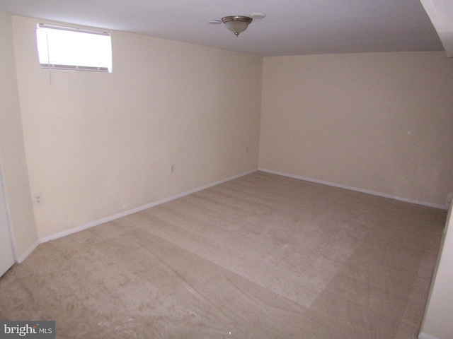 basement with carpet floors