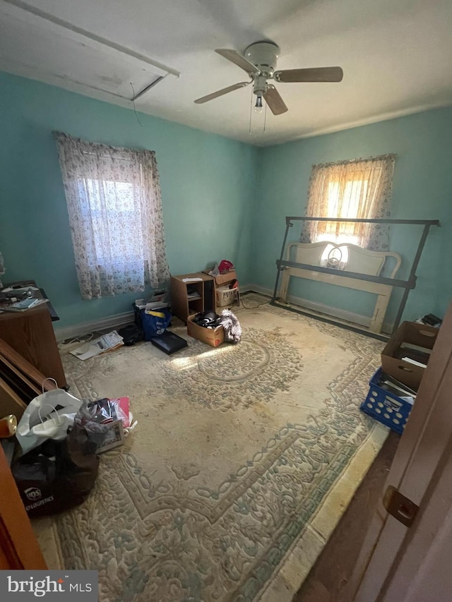 bedroom with ceiling fan