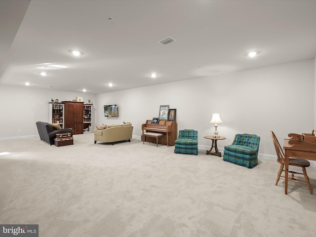 living room featuring carpet flooring