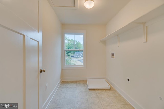 laundry area with washer hookup and hookup for an electric dryer