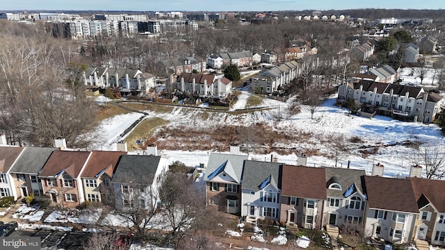 view of snowy aerial view