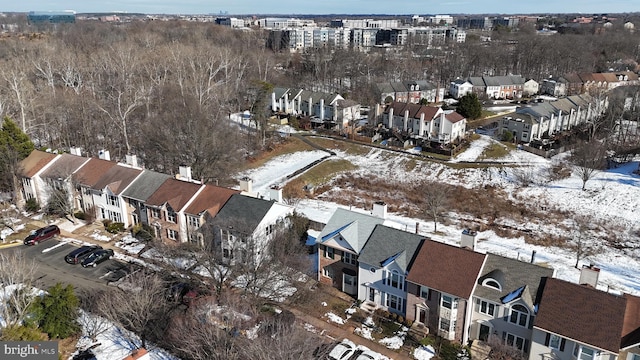 view of snowy aerial view