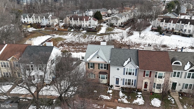 view of snowy aerial view