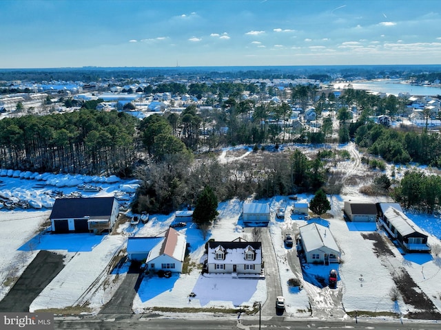 view of snowy aerial view