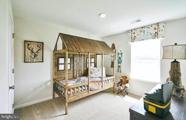 bedroom with carpet