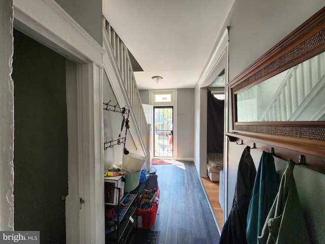 mudroom featuring hardwood / wood-style flooring