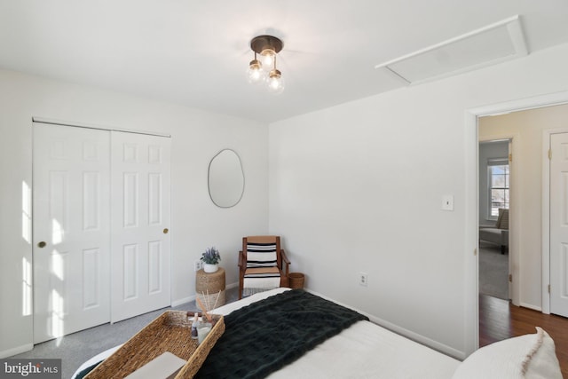 bedroom with a closet