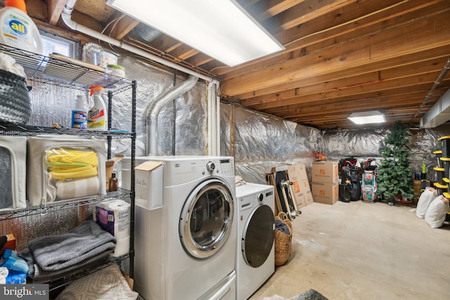 washroom with separate washer and dryer