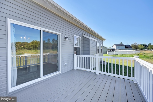 deck with a lawn