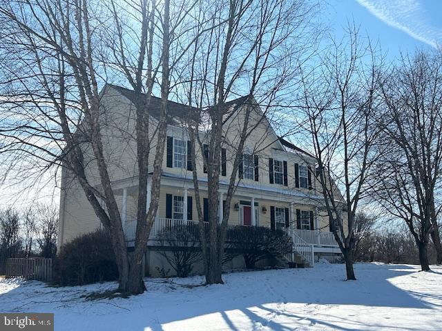 colonial house with a porch