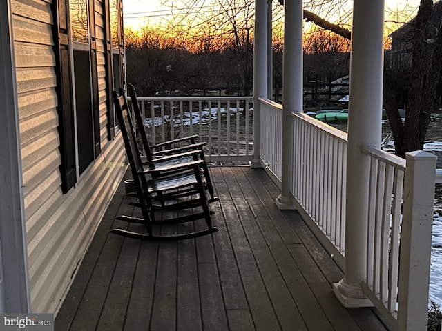 view of deck at dusk