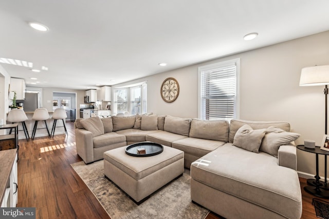 living room featuring hardwood / wood-style floors