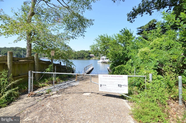 exterior space featuring a dock