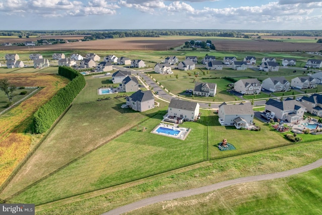 drone / aerial view with a rural view