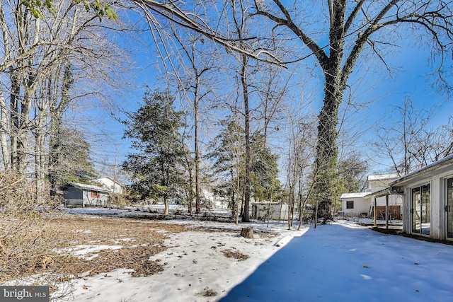 view of snowy yard