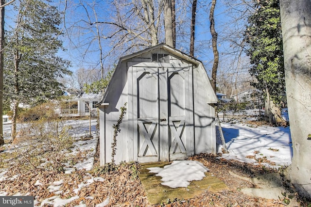 view of snow covered structure