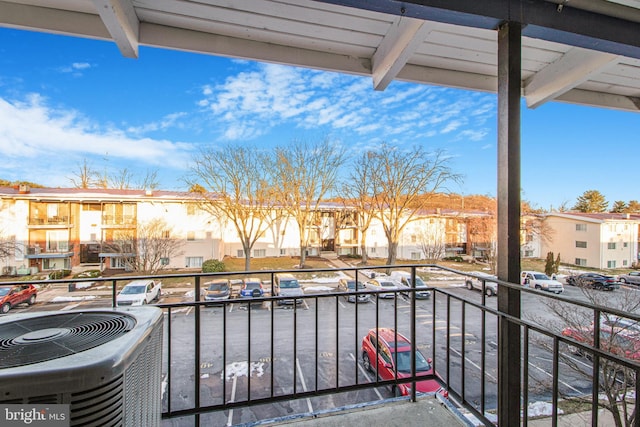 balcony with cooling unit