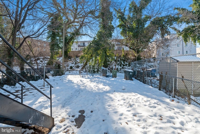 view of snowy yard