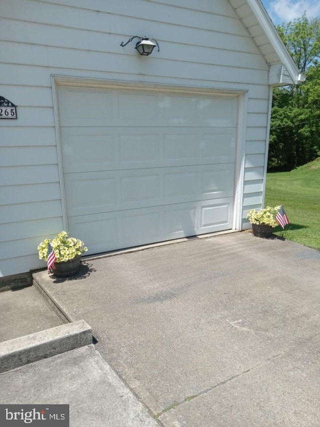 view of garage