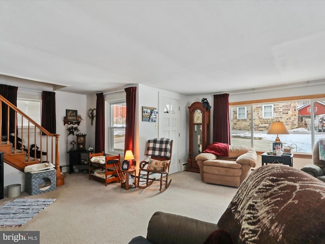 view of carpeted living room