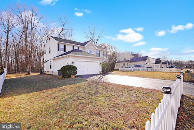 view of property exterior with a lawn