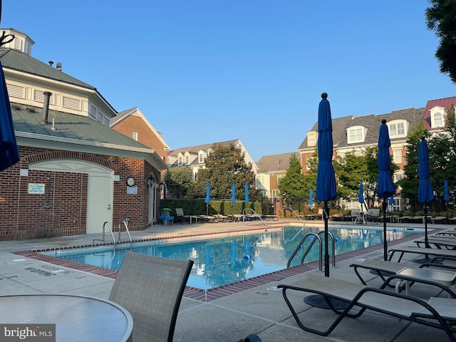 view of pool with a patio