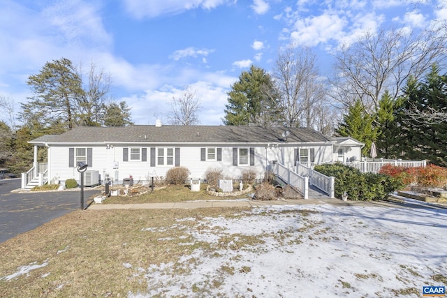 view of front of property with central AC