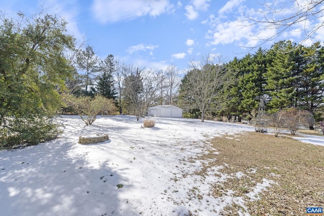 view of snowy yard