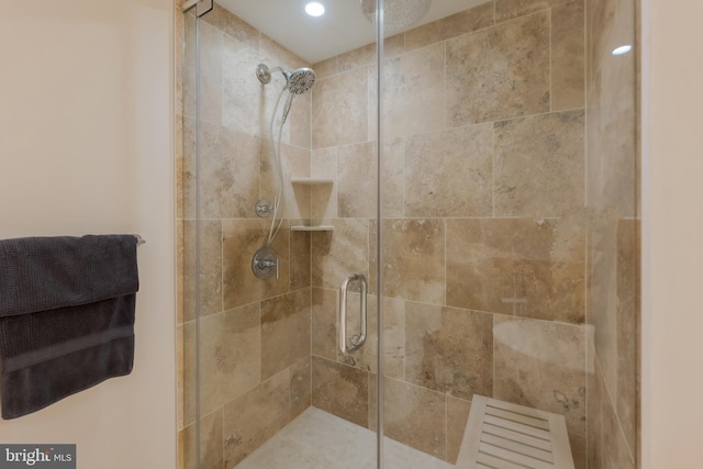 bathroom featuring walk in shower