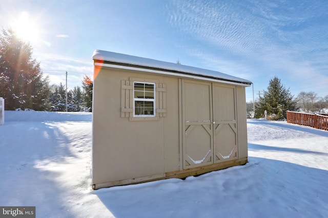 view of snow covered structure